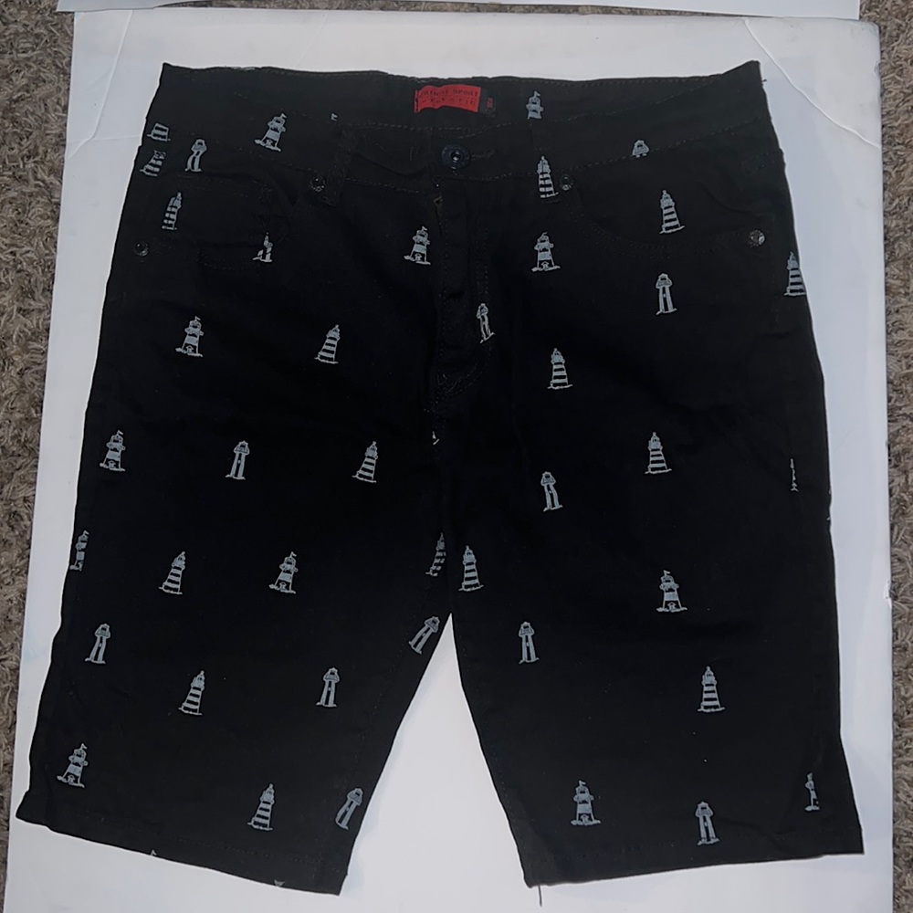 Men's Casual short black and white waste 36